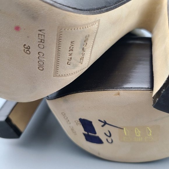 Dsquared women Ankle Boot heel platform black leather faux fur Size 9 39 new - Picture 9 of 12